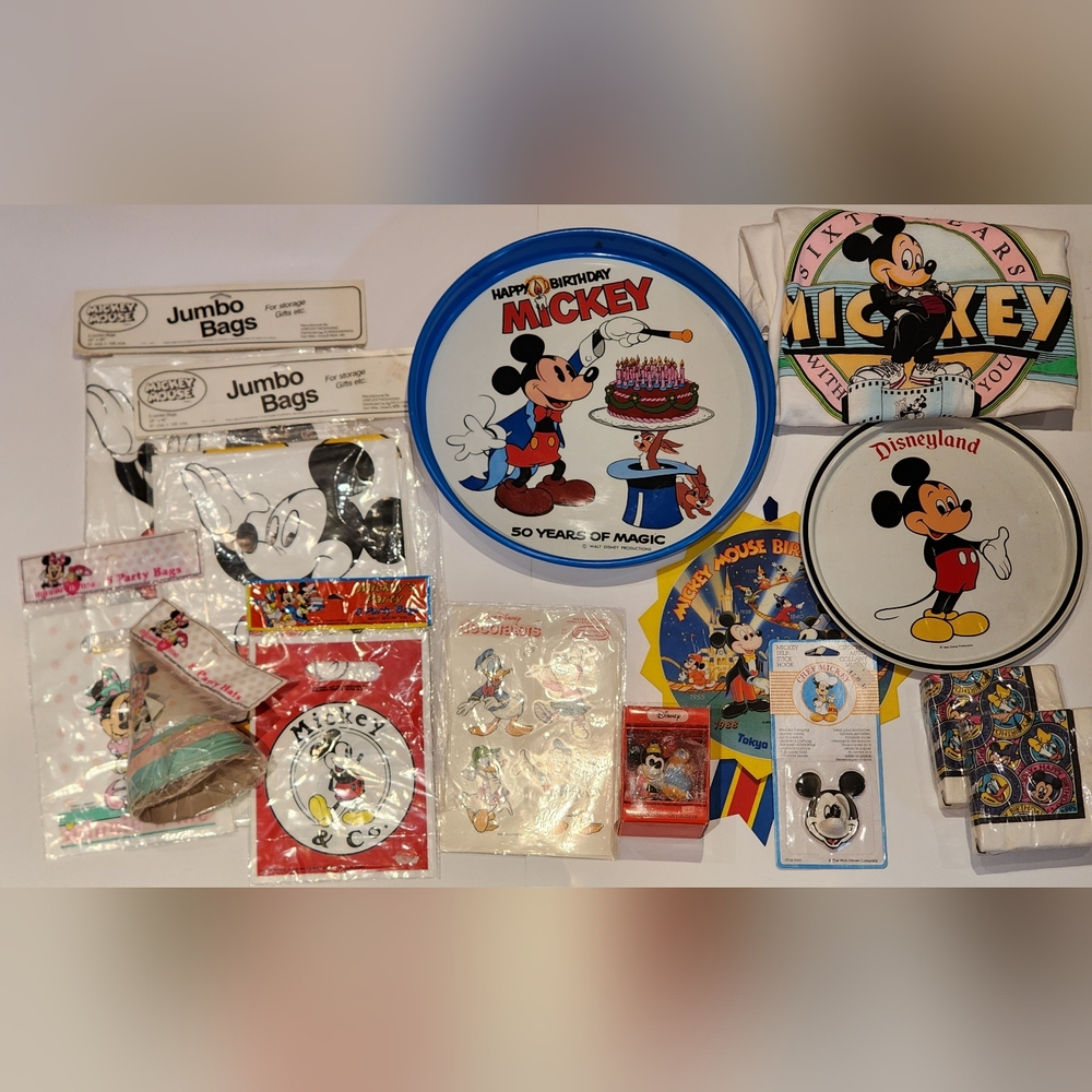 Vintage Disney/Mickey Mouse Party Lot and T shirt